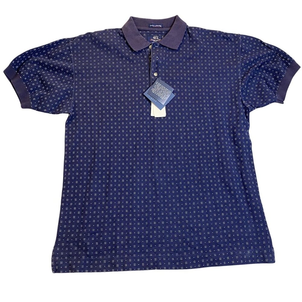 Van Heusen 417 Mens Polo Shirt Medium Over Easy Polo Shirt Navy Blue New With Ta